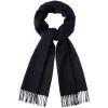 Viola Milano - Double Face 100% Zibellino Cashmere Scarf - Navy Blue/Grey - Handmade in Italy - Luxury Exclusive Collection - Avvenice