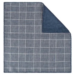 Viola Milano - Double Face Herringbone 100% Cashmere Pocket Square - Denim Mix - Handmade in Italy - Luxury Exclusive Collection - Avvenice