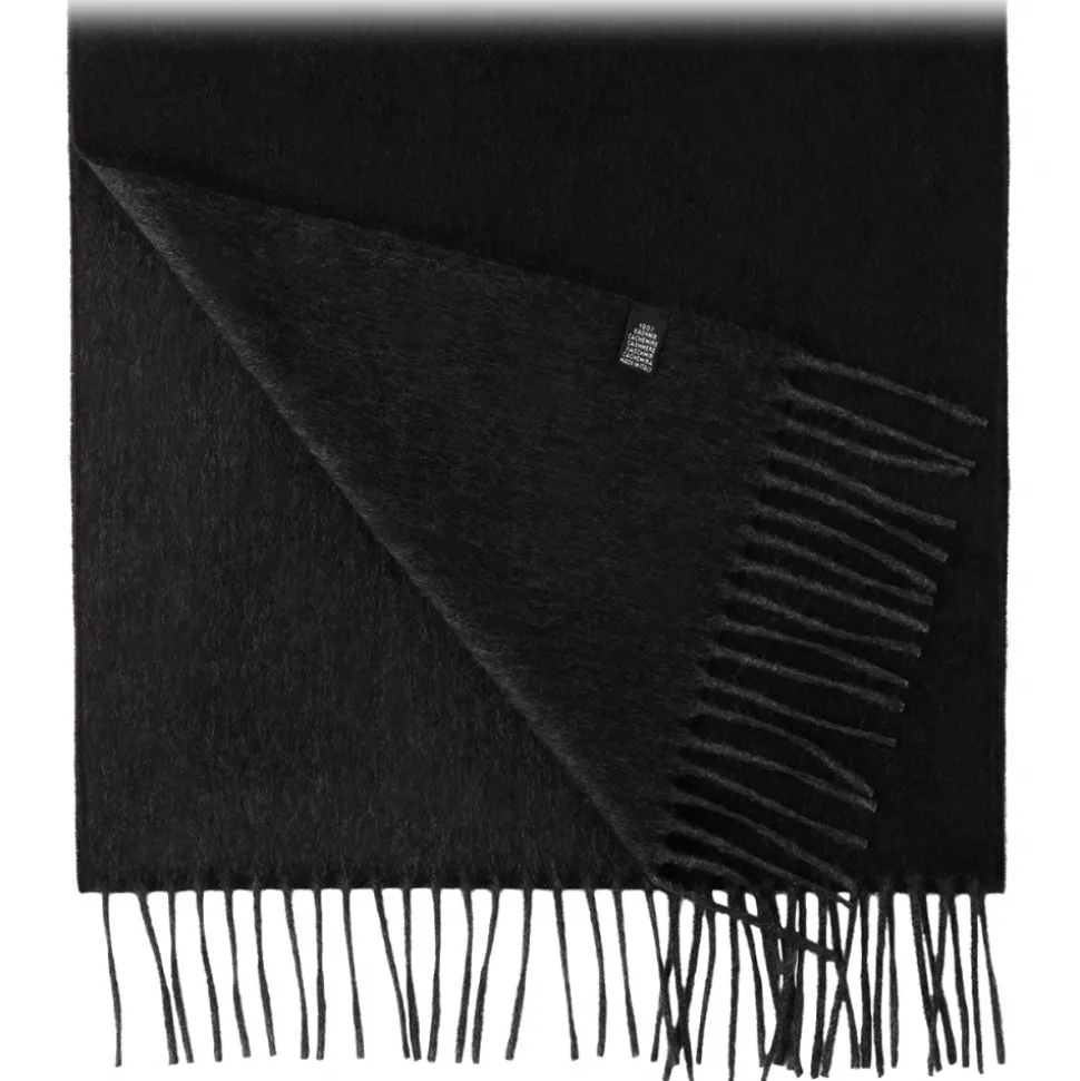 Viola Milano - Double Face 100% Zibellino Cashmere Scarf - Dark Grey Mix - Handmade in Italy - Luxury Exclusive Collection - Avvenice