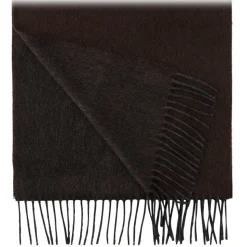 Viola Milano - Double Face 100% Zibellino Cashmere Scarf - Brown/Grey - Handmade in Italy - Luxury Exclusive Collection - Avvenice