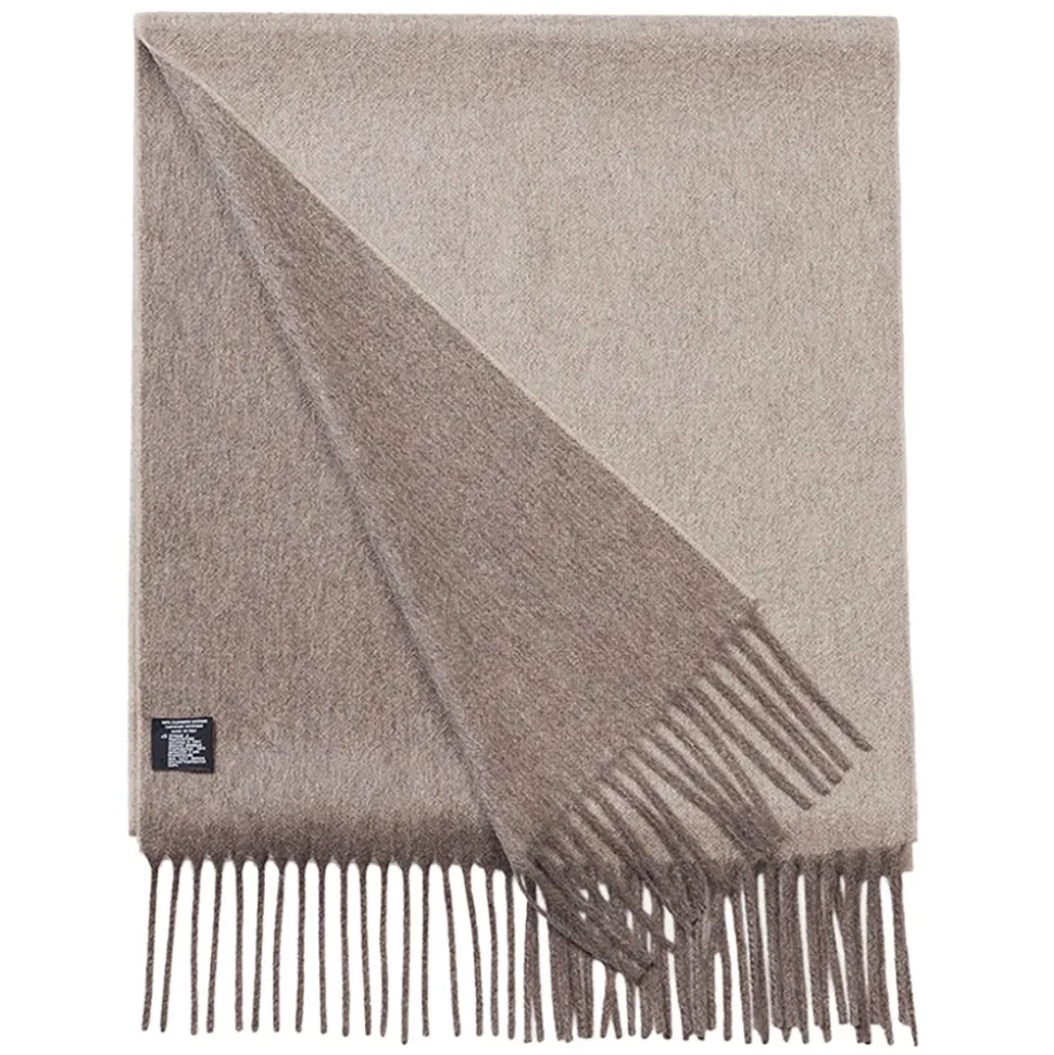 Viola Milano - Double Face 100% Zibellino Cashmere Scarf - Sand/Taupe - Handmade in Italy - Luxury Exclusive Collection - Avvenice