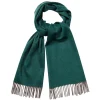 Viola Milano - Double Face 100% Zibellino Cashmere Scarf - Green/Taupe - Handmade in Italy - Luxury Exclusive Collection - Avvenice