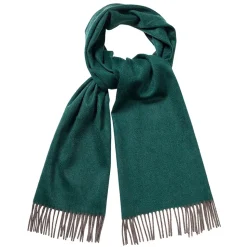 Viola Milano - Double Face 100% Zibellino Cashmere Scarf - Green/Taupe - Handmade in Italy - Luxury Exclusive Collection - Avvenice