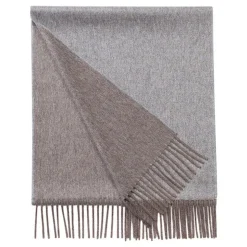 Viola Milano - Double Face Zibellino Cashmere Scarf - Grey and Taupe - Handmade in Italy - Luxury Exclusive Collection - Avvenice