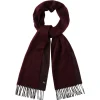 Viola Milano - Double Face 100% Zibellino Cashmere Scarf - Burgundy/Grey - Handmade in Italy - Luxury Exclusive Collection - Avvenice
