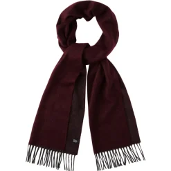 Viola Milano - Double Face 100% Zibellino Cashmere Scarf - Burgundy/Grey - Handmade in Italy - Luxury Exclusive Collection - Avvenice