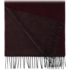 Viola Milano - Double Face 100% Zibellino Cashmere Scarf - Burgundy/Grey - Handmade in Italy - Luxury Exclusive Collection - Avvenice
