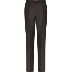 Viola Milano - Drawstring Limited Sports Club Flannel Trousers - Brown - Handmade in Italy - Luxury Exclusive Collection - Avvenice