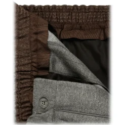 Viola Milano - Drawstring Limited Sports Club Jersey Trousers - Grey - Handmade in Italy - Luxury Exclusive Collection - Avvenice