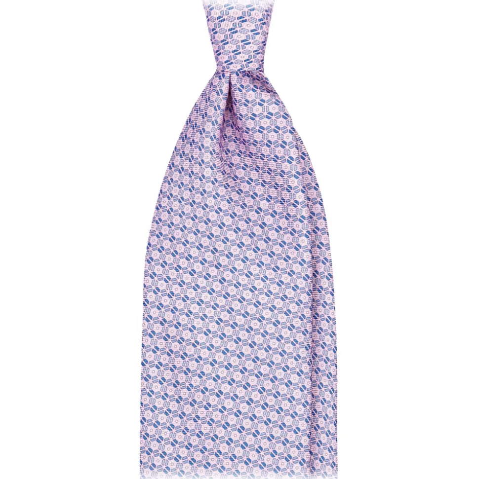 Viola Milano - Dynamic Floral Selftipped Silk Tie - Pink - Handmade in Italy - Luxury Exclusive Collection - Avvenice