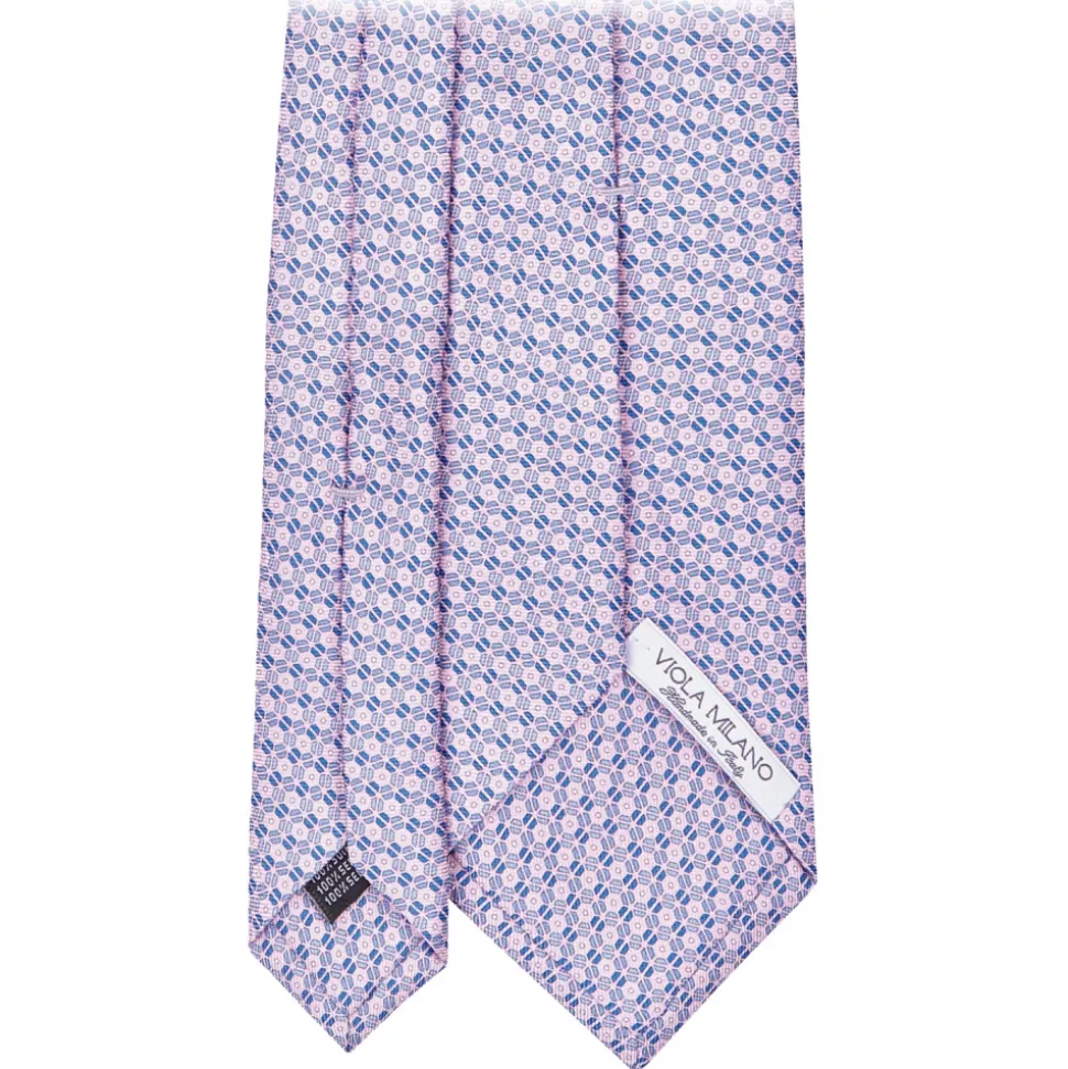 Viola Milano - Dynamic Floral Selftipped Silk Tie - Pink - Handmade in Italy - Luxury Exclusive Collection - Avvenice