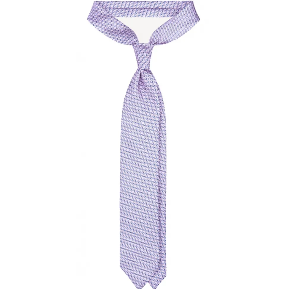 Viola Milano - Dynamic Floral Selftipped Silk Tie - Pink - Handmade in Italy - Luxury Exclusive Collection - Avvenice