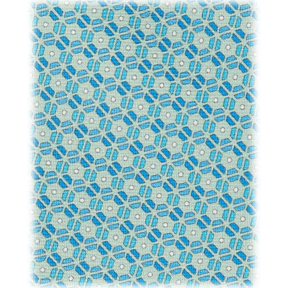 Viola Milano - Dynamic Floral Selftipped Silk Tie - Menthol - Handmade in Italy - Luxury Exclusive Collection - Avvenice