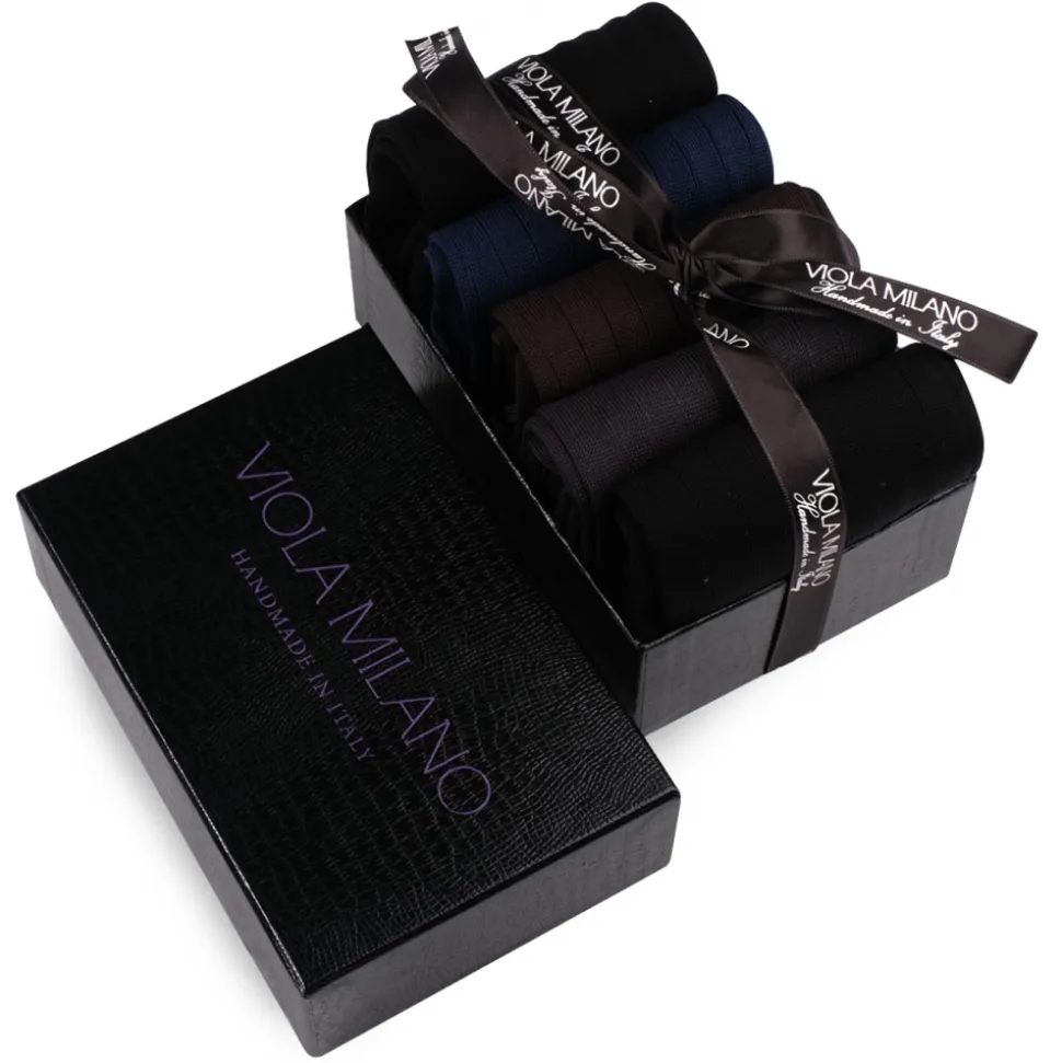 Viola Milano - Essential Filo Scozia Socks Package - Handmade in Italy - Luxury Exclusive Collection - Avvenice