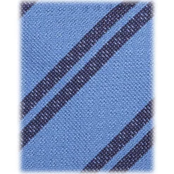 Viola Milano - Fina Stripe 3-Fold Grenadine Tie - Blue Mix - Handmade in Italy - Luxury Exclusive Collection - Avvenice
