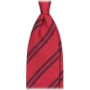Viola Milano - Fina Stripe 3-Fold Grenadine Tie - Red Mix - Handmade in Italy - Luxury Exclusive Collection - Avvenice