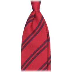 Viola Milano - Fina Stripe 3-Fold Grenadine Tie - Red Mix - Handmade in Italy - Luxury Exclusive Collection - Avvenice