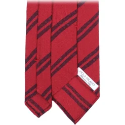 Viola Milano - Fina Stripe 3-Fold Grenadine Tie - Red Mix - Handmade in Italy - Luxury Exclusive Collection - Avvenice
