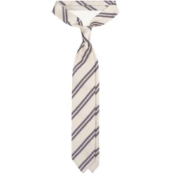 Viola Milano - Fina Stripe 3-Fold Grenadine Tie - Pale Lemon Mix - Handmade in Italy - Luxury Exclusive Collection - Avvenice
