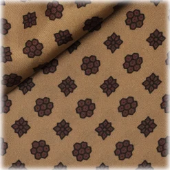 Viola Milano - Floral Italian Silk Ascot Tie - Sand - Handmade in Italy - Luxury Exclusive Collection - Avvenice