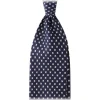 Viola Milano - Floral Pattern Selftipped Italian Silk Tie - Navy/White - Handmade in Italy - Luxury Exclusive Collection - Avvenice