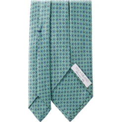 Viola Milano - Floral Pattern Selftipped Silk Tie - Menthol - Handmade in Italy - Luxury Exclusive Collection - Avvenice