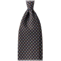Viola Milano - Floral Pattern Selftipped Italian Silk Tie - Brown Mix - Handmade in Italy - Luxury Exclusive Collection - Avvenice