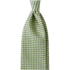 Viola Milano - Floral Pattern Handprinted Selftipped Silk Tie - Apple - Made in Italy - Luxury Exclusive Collection - Avvenice