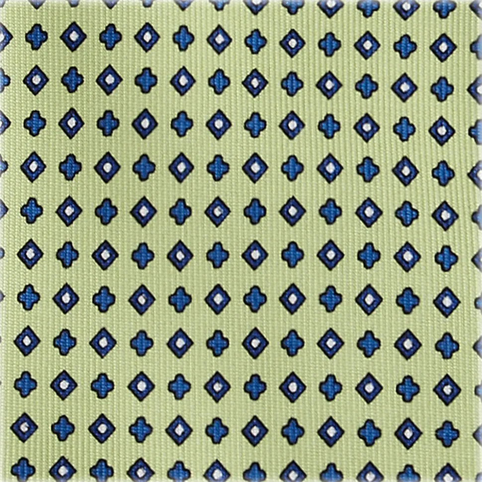 Viola Milano - Floral Pattern Handprinted Selftipped Silk Tie - Apple - Made in Italy - Luxury Exclusive Collection - Avvenice