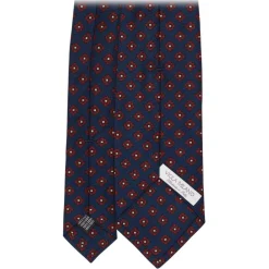 Viola Milano - Floral Pattern Selftipped Silk Tie - Navy/Wine - Handmade in Italy - Luxury Exclusive Collection - Avvenice