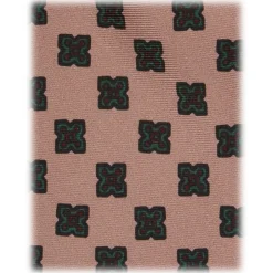 Viola Milano - Floral Pattern Selftipped Silk Tie - Sand - Handmade in Italy - Luxury Exclusive Collection - Avvenice