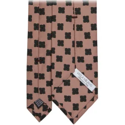 Viola Milano - Floral Pattern Selftipped Silk Tie - Sand - Handmade in Italy - Luxury Exclusive Collection - Avvenice
