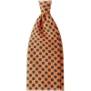 Viola Milano - Floral Pattern Selftipped Silk Tie - Orange - Handmade in Italy - Luxury Exclusive Collection - Avvenice