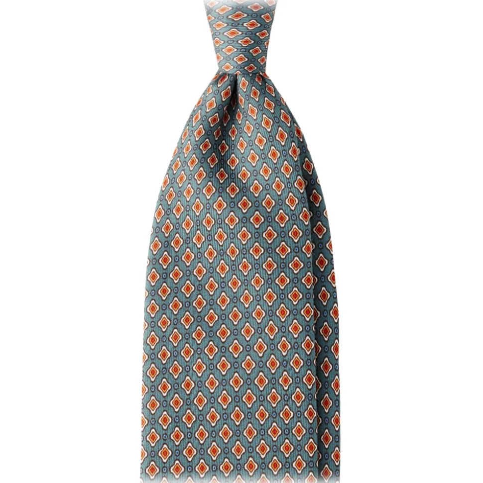Viola Milano - Floral Pattern Selftipped Silk Tie - Green - Handmade in Italy - Luxury Exclusive Collection - Avvenice