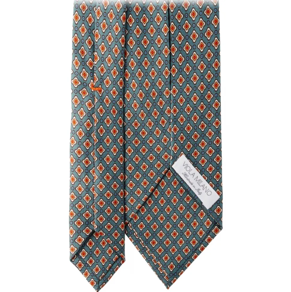 Viola Milano - Floral Pattern Selftipped Silk Tie - Green - Handmade in Italy - Luxury Exclusive Collection - Avvenice