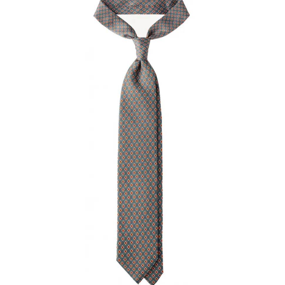 Viola Milano - Floral Pattern Selftipped Silk Tie - Green - Handmade in Italy - Luxury Exclusive Collection - Avvenice