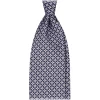 Viola Milano - Floral Pattern Selftipped Silk Tie - Blue Mix - Handmade in Italy - Luxury Exclusive Collection - Avvenice