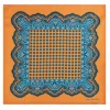 Viola Milano - Floral Pattern Printed Solid Silk Pocket Square - Orange - Handmade in Italy - Luxury Exclusive Collection - Avvenice