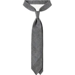 Viola Milano - Fox Brothers Prince of Wales Wool Tie - Grey/Blue - Handmade in Italy - Luxury Exclusive Collection - Avvenice