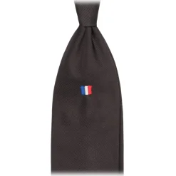 Viola Milano - French Flag Handrolled Woven Silk Jacquard Tie - Navy - Handmade in Italy - Luxury Exclusive Collection - Avvenice