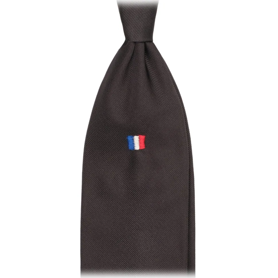 Viola Milano - French Flag Handrolled Woven Silk Jacquard Tie - Navy - Handmade in Italy - Luxury Exclusive Collection - Avvenice