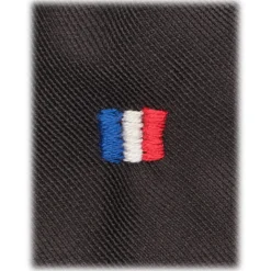 Viola Milano - French Flag Handrolled Woven Silk Jacquard Tie - Navy - Handmade in Italy - Luxury Exclusive Collection - Avvenice