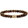 Viola Milano - Gemstone 6 mm Bracelet - Gold Tube - Tiger Eye - Handmade in Italy - Luxury Exclusive Collection - Avvenice