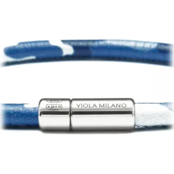 Viola Milano - Genuine Italian Leather Bracelet - Denim Camo - Handmade in Italy - Luxury Exclusive Collection - Avvenice