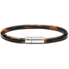 Viola Milano - Genuine Italian Leather Bracelet - Orange Camo - Handmade in Italy - Luxury Exclusive Collection - Avvenice