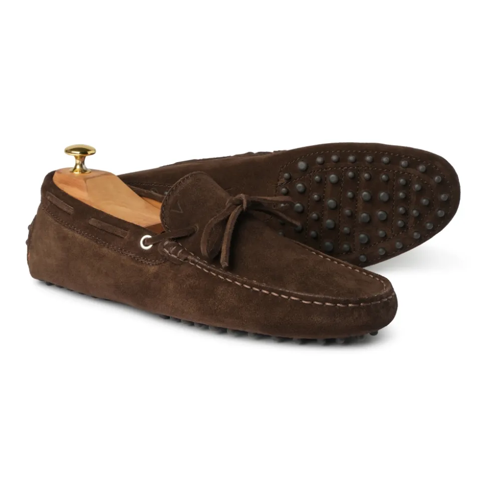 Viola Milano - Gommino Suede Loafer - Chocolate - Handmade in Italy - Luxury Exclusive Collection - Avvenice
