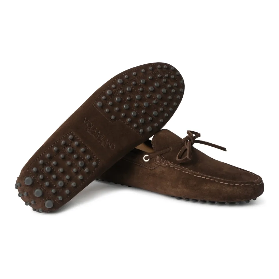 Viola Milano - Gommino Suede Loafer - Chocolate - Handmade in Italy - Luxury Exclusive Collection - Avvenice