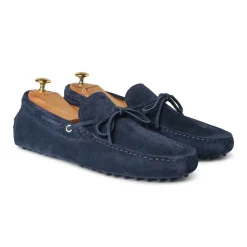 Viola Milano - Gommino Suede Loafer - Navy - Handmade in Italy - Luxury Exclusive Collection - Avvenice