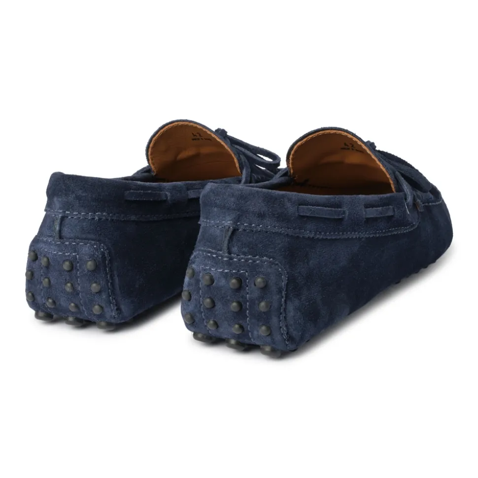 Viola Milano - Gommino Suede Loafer - Navy - Handmade in Italy - Luxury Exclusive Collection - Avvenice