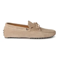 Viola Milano - Gommino Suede Loafer - Beige - Handmade in Italy - Luxury Exclusive Collection - Avvenice